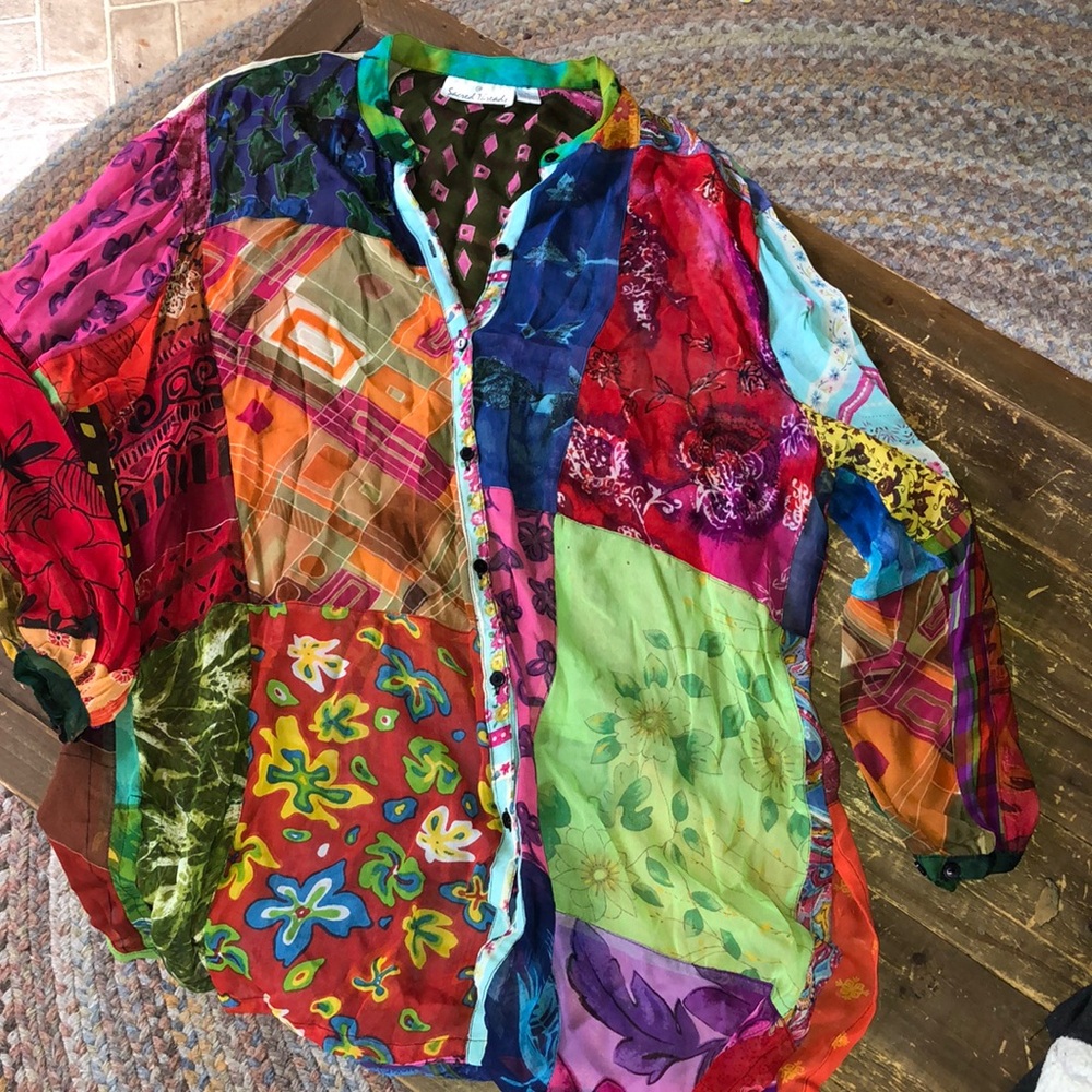 Sacred Threads Rayon patchwork tunic